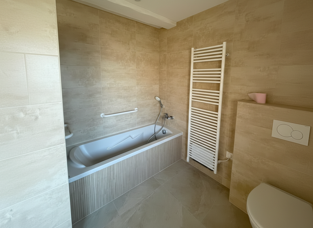 Salle de bain nettoyée après travaux