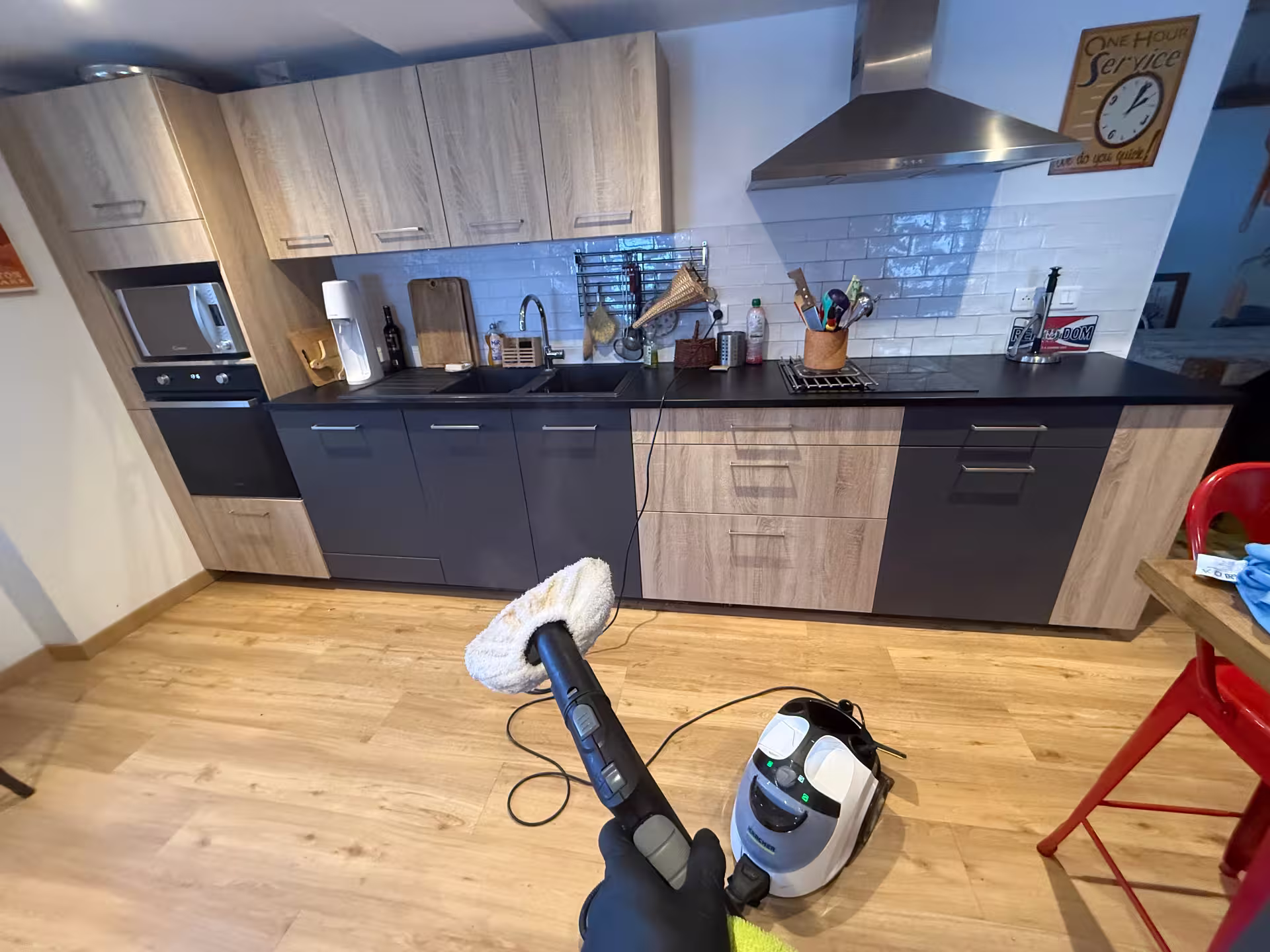 Nettoyage vapeur cuisine complète chalet
