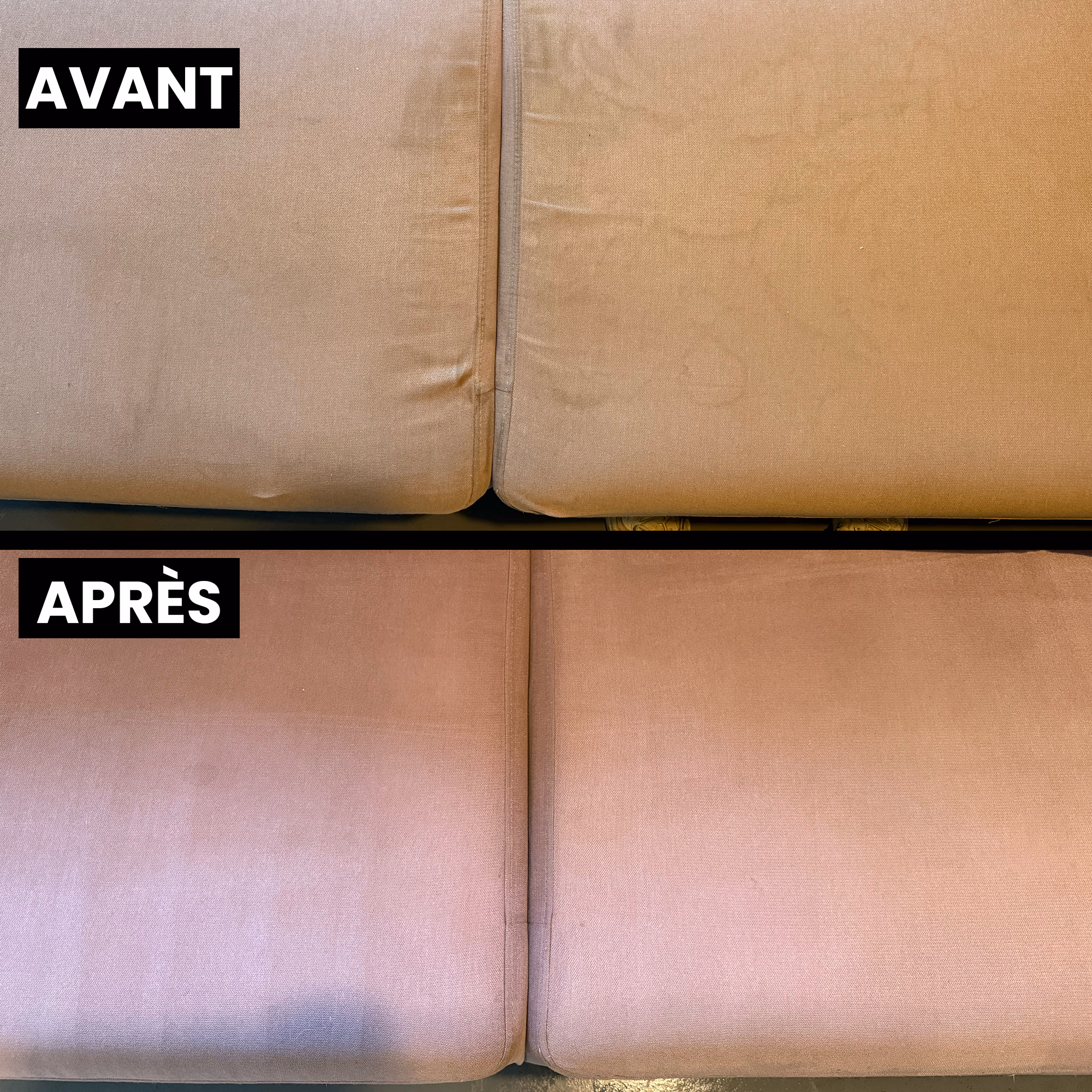 Avant après nettoyage textile Grenoble