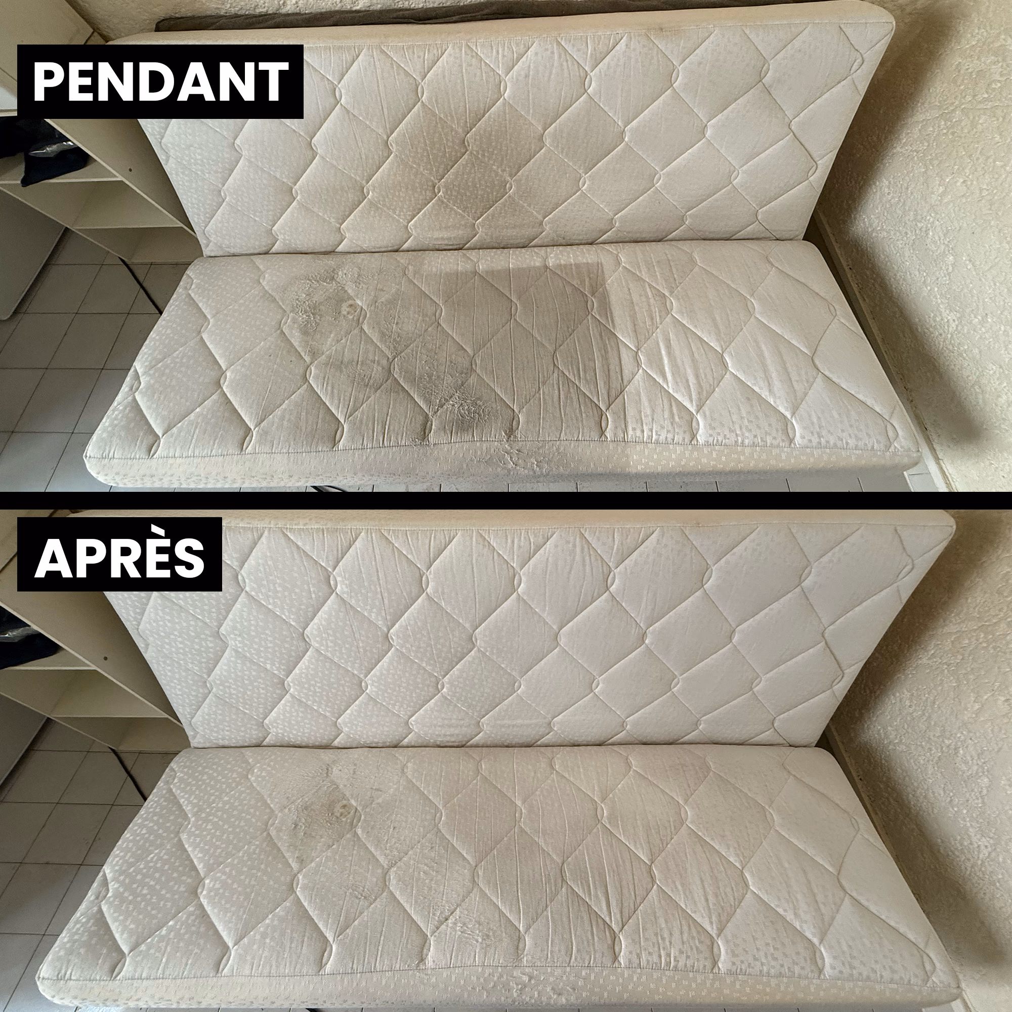 Avant après nettoyage textile Voiron