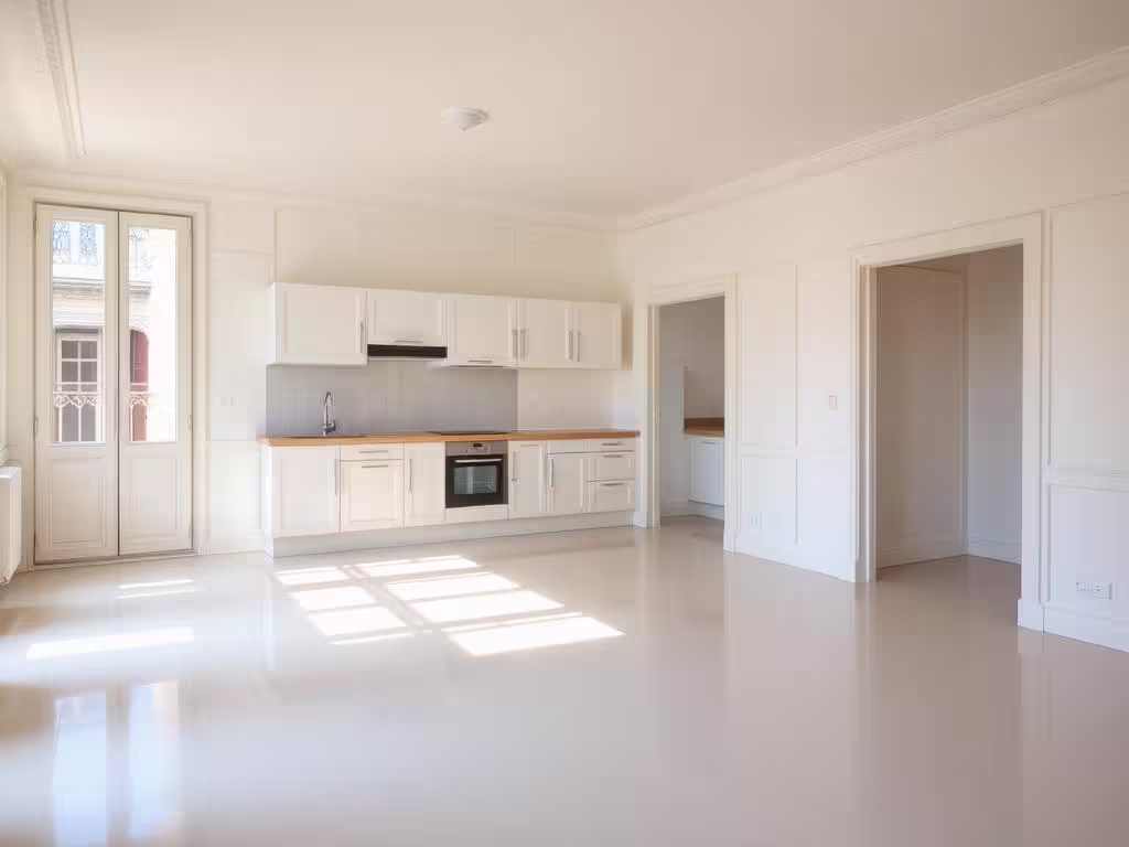 Appartement remis en état après nettoyage