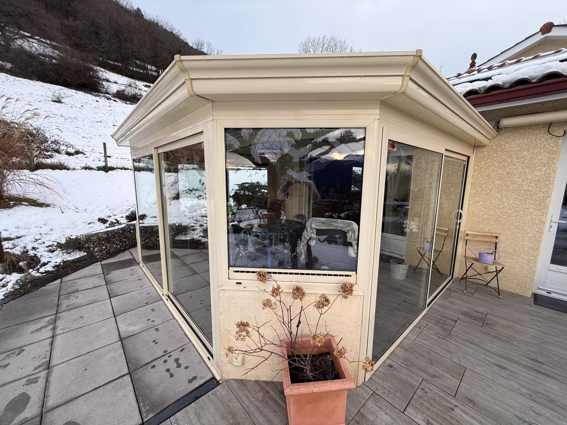 Véranda impeccable après nettoyage